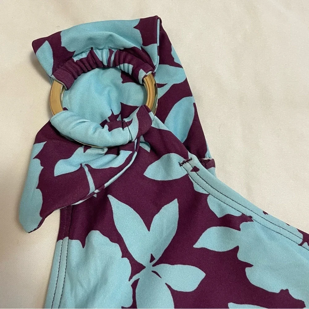 New Kate Spade New York Geranium Grove Buckle One Shoulder Swimsuit Size S